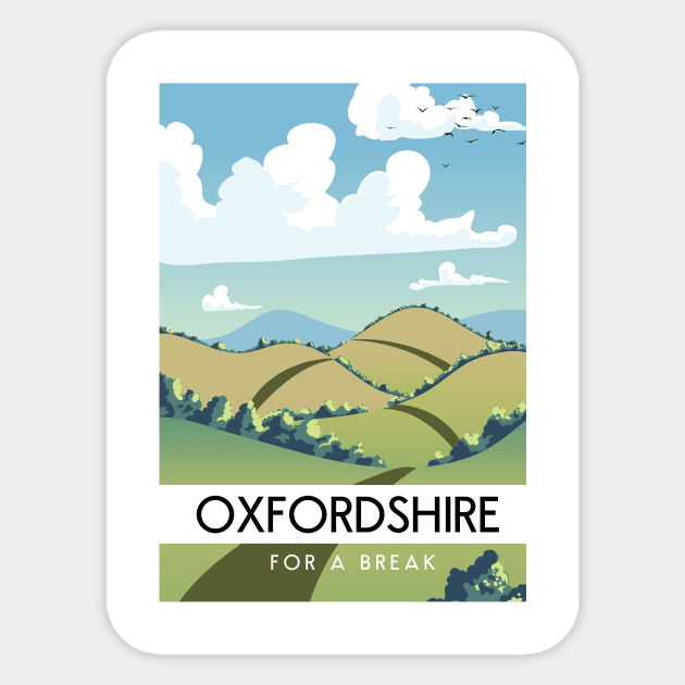 Oxfordshire for a break Sticker by nickemporium1